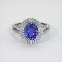 3.30 Ct. Blue Sapphire Ring, 14K White Gold 1