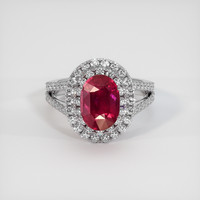 3.24 Ct. Ruby Ring, 14K White Gold 1