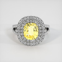 4.08 Ct. Sapphire Ring, 14K White Gold 1