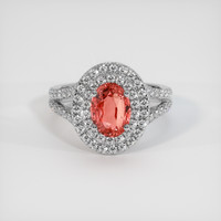 2.01 Ct. Padparadscha Sapphire Ring, 14K White Gold 1
