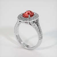 2.01 Ct. Padparadscha Sapphire Ring, 14K White Gold 2