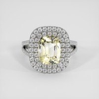 3.65 Ct. Yellow Sapphire Ring, 14K White Gold 1