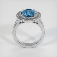 4.33 Ct. Greenish Blue Sapphire Ring, 14K White Gold 3