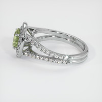 1.10 Ct. Yellowish Green Sapphire Ring, 14K White Gold 4