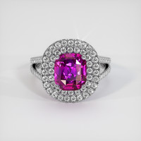 4.03 Ct. Pink Sapphire Ring, 18K White Gold 1