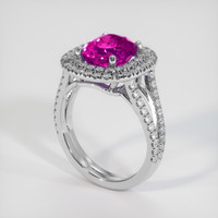 4.03 Ct. Pink Sapphire Ring, 18K White Gold 2