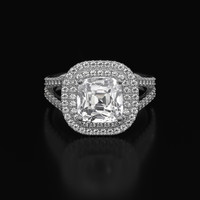 2.75 Ct. White Sapphire Ring, 18K White Gold 1
