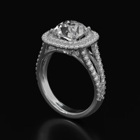 2.75 Ct. White Sapphire Ring, 18K White Gold 2