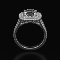 2.75 Ct. White Sapphire Ring, 18K White Gold 3