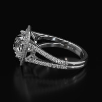 2.75 Ct. White Sapphire Ring, 18K White Gold 4