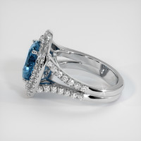 4.33 Ct. Greenish Blue Sapphire Ring, 18K White Gold 4
