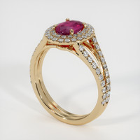 0.97 Ct. Ruby Ring, 18K Yellow Gold 2