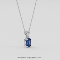 1.10 Ct. Blue Sapphire Pendant, Platinum 950 2
