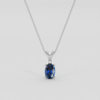 1.10 Ct. Blue Sapphire Pendant, 10K White Gold 1