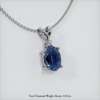 0.97 Ct. Sapphire Pendant, 14K White Gold 2