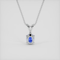 1.24 Ct. Blue Sapphire Pendant, 14K White Gold 4
