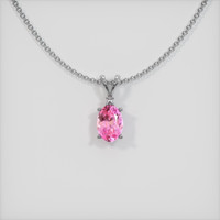 0.60 Ct. Pink Sapphire Pendant, 14K White Gold 1