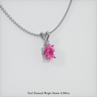 0.60 Ct. Pink Sapphire Pendant, 14K White Gold 2