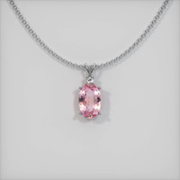 1.54 Ct. Sapphire Pendant, 14K White Gold 1