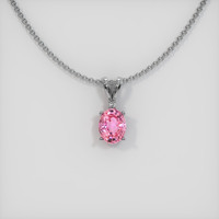 1.74 Ct. Sapphire Pendant, 14K White Gold 1