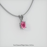1.74 Ct. Sapphire Pendant, 14K White Gold 2