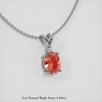 3.03 Ct. Sapphire Pendant, 14K White Gold 2