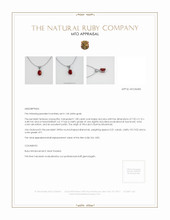Ruby Pendant 1.08 Ct., 14K White Gold Appraisal