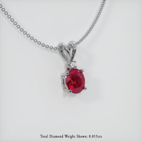 2.31 Ct. Ruby Pendant, 14K White Gold 2