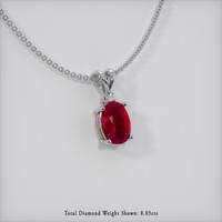 2.74 Ct. Ruby Pendant, 14K White Gold 2