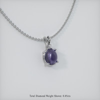 7.21 Ct. Bluish Grey Sapphire Pendant, 14K White Gold 2
