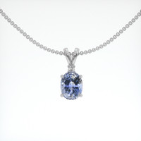 1.33 Ct. Bi Color Sapphire Pendant, 14K White Gold 1