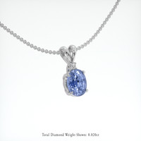 1.33 Ct. Bi Color Sapphire Pendant, 14K White Gold 2