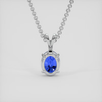 2.10 Ct. Blue Sapphire Pendant, 14K White Gold 4