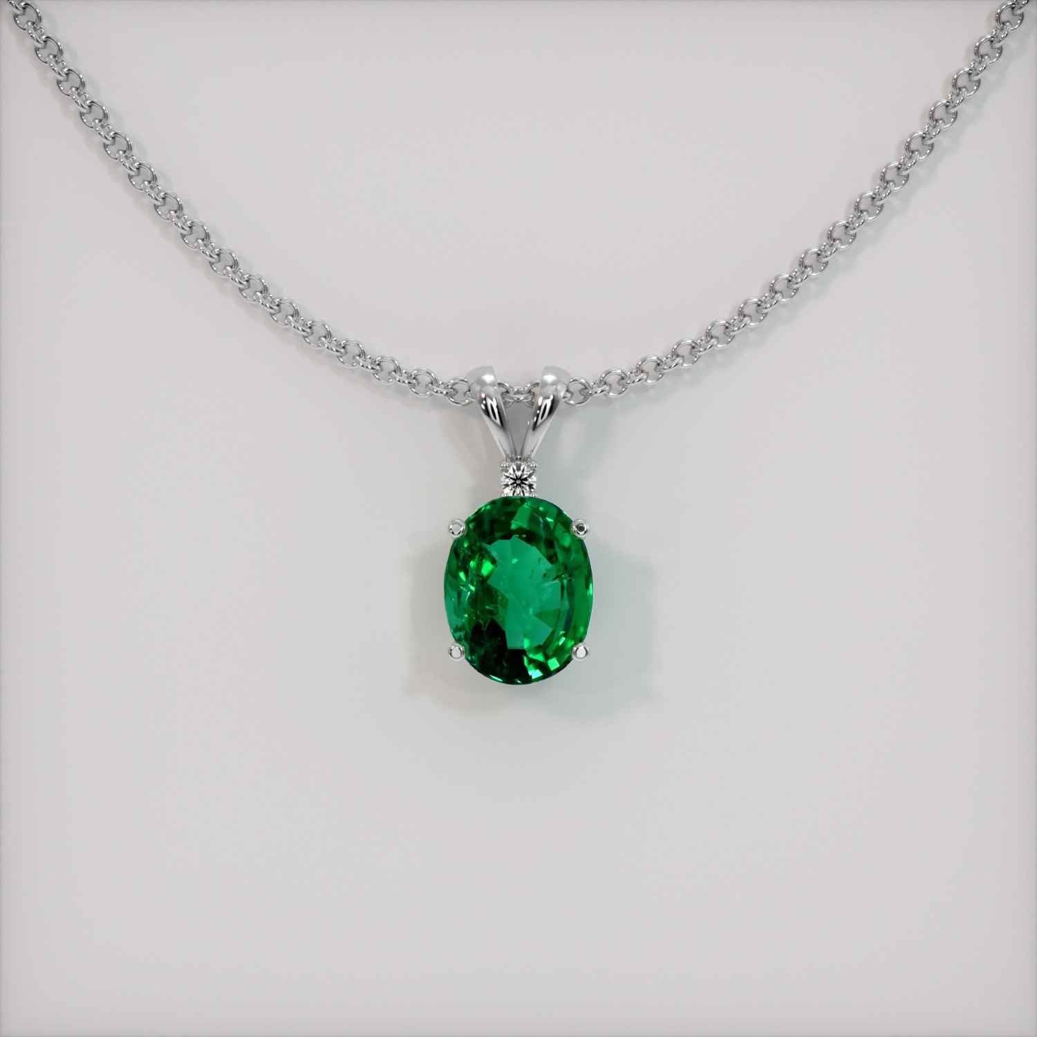 1/2 Carat (Ctw) Lab-Created Drop Emerald Pendant Necklace in 10K White Gold  with Chain - Walmart.com