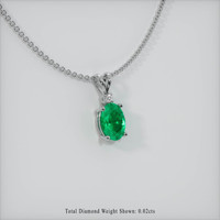 0.66 Ct. Emerald Pendant, 18K White Gold 2