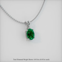 1.00 Ct. Emerald  Pendant - 18K White Gold