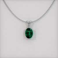 3.64 Ct. Emerald   Pendant, 18K White Gold 1