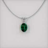 3.64 Ct. Emerald Pendant, 18K White Gold 1