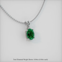 3.64 Ct. Emerald   Pendant, 18K White Gold 2