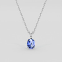 2.47 Ct. Blue Sapphire Pendant, 18K White Gold 1