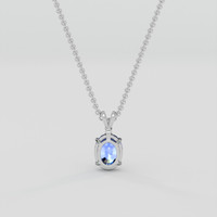 2.47 Ct. Blue Sapphire Pendant, 18K White Gold 4