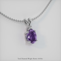 0.72 Ct. Violet Sapphire Pendant, 18K White Gold 2