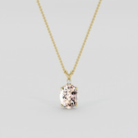 13.84 Ct. Peach Morganite Pendant, 10K Yellow Gold 1