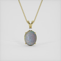2.05 Ct. Multi Color Opal Pendant, 10K Yellow Gold 1