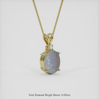 2.05 Ct. Multi Color Opal Pendant, 10K Yellow Gold 2
