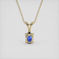 0.98 Ct. Blue Sapphire Pendant, 10K Yellow Gold 4