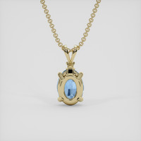 0.95 Ct. Blue Aquamarine Pendant, 14K Yellow Gold 4