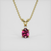 0.40 Ct. Pinkish Red Ruby Pendant, 14K Yellow Gold 1