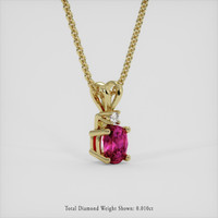 0.40 Ct. Pinkish Red Ruby Pendant, 14K Yellow Gold 2