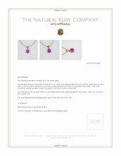 Ruby Pendant 6.66 Ct., 14K Yellow Gold Appraisal